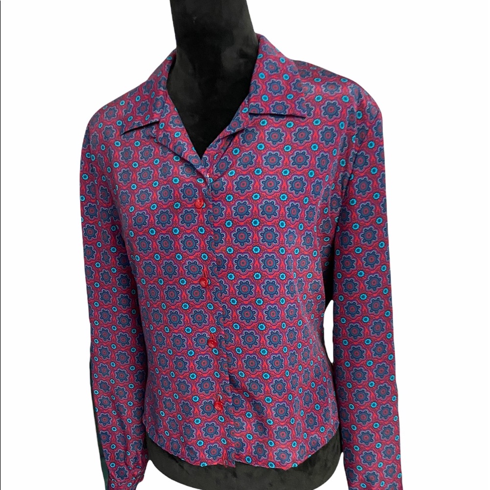 Vintage Haberdashery Purple Floral Blouse View 3